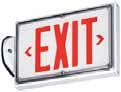 Micro Industrial Exit - LED - C860 Compliant - Backwall mount, Single face, White finish, no chevrons, Weather proof, 120/347V AC, 6/12/24V DC